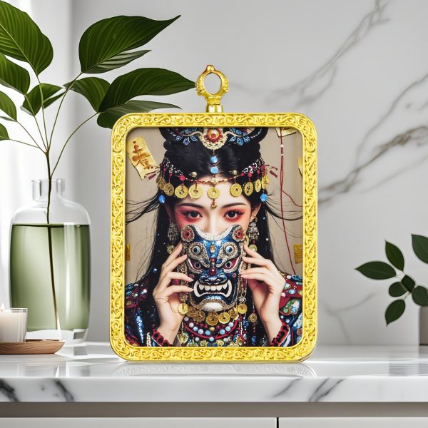 Gold goddess card/titanium alloy/handmade/4cm*5cm