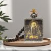 Golden Buddha amulet pendant/handmade/titanium alloy/4cm*5cm