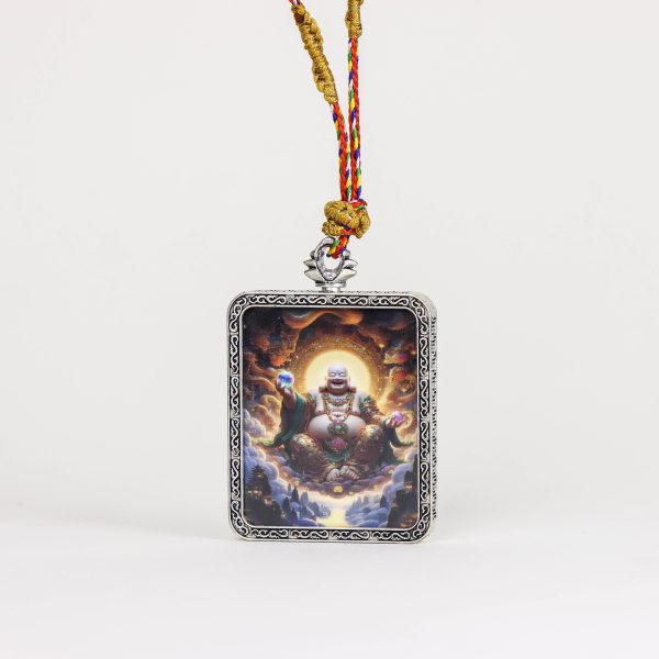 Laughing Maitreya/Good Luck/Gold Painting/Titanium Alloy/Handmade/4cm*5cm