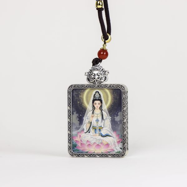 Colorful Guanyin Bodhisattva/hand-painted/gold-painted/titanium alloy/4cm*5cm