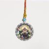 Painted Maitreya Buddha/Joy/Round Card/Gold Painting/Hand Drawn/Titanium Alloy/Diameter 4.5 cm
