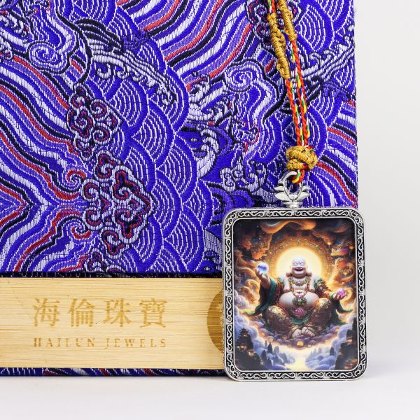Laughing Maitreya/Good Luck/Gold Painting/Titanium Alloy/Handmade/4cm*5cm