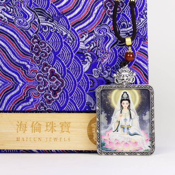 Colorful Guanyin Bodhisattva/hand-painted/gold-painted/titanium alloy/4cm*5cm