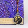 Sitting Buddha/Serenity/Round plaque/Gold tracing/Hand-painted/Titanium alloy/Diameter 4.5 cm