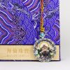 Painted Maitreya Buddha/Joy/Round Card/Gold Painting/Hand Drawn/Titanium Alloy/Diameter 4.5 cm