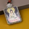 Colorful Guanyin Bodhisattva/hand-painted/gold-painted/titanium alloy/4cm*5cm