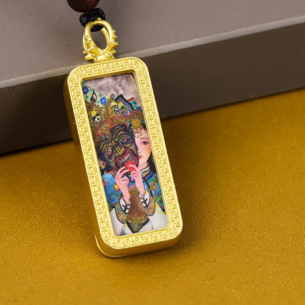 Painted goddess/gold painted/hand-painted/long strip 4cm*2.5cm/titanium alloy