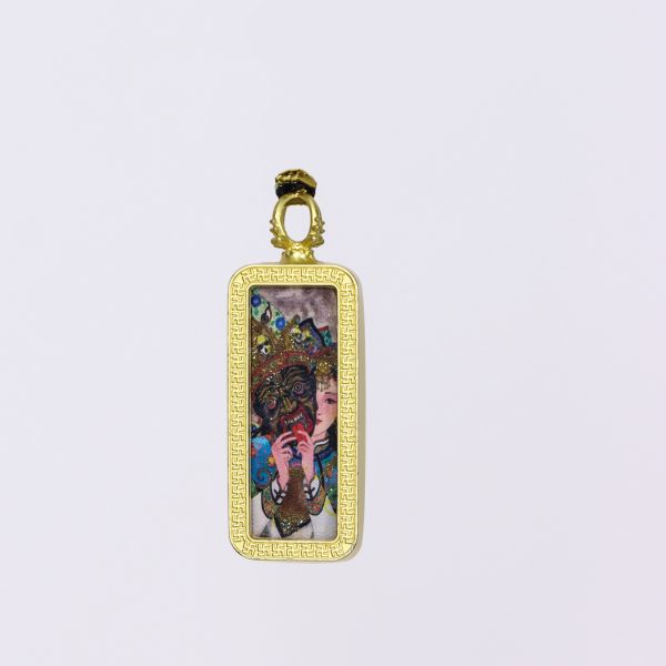 Painted goddess/gold painted/hand-painted/long strip 4cm*2.5cm/titanium alloy