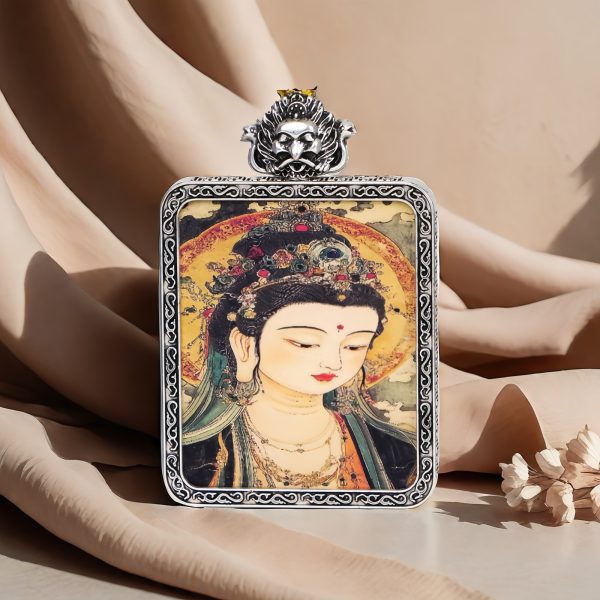 Ming Buddha head/Golden/Hand-painted/4cm*5cm/Titanium alloy material