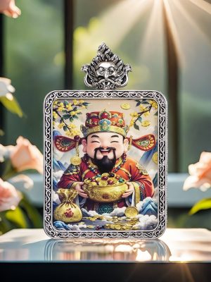 Gold statue of Manjusri Bodhisattva/sitting on a lion/4cm*5cm/titanium alloy