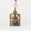 Gold statue of Manjusri Bodhisattva/sitting on a lion/4cm*5cm/titanium alloy