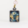 Tathagata statue, gold-painted, blue/good luck/4cm*5cm/titanium alloy material