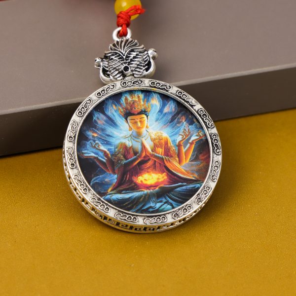 Hand-painted Bodhisattva statue/Diameter 4cm/Titanium alloy/Tranquility