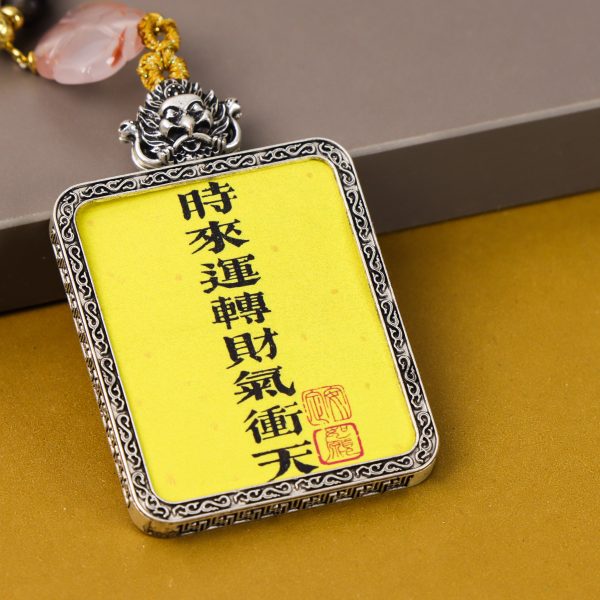 Good luck and great fortune/calligraphy/gold-painted/4cm*5cm/metal material