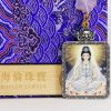 Color drawing of Guanyin sitting statue/peaceful/4cm*5cm/titanium alloy